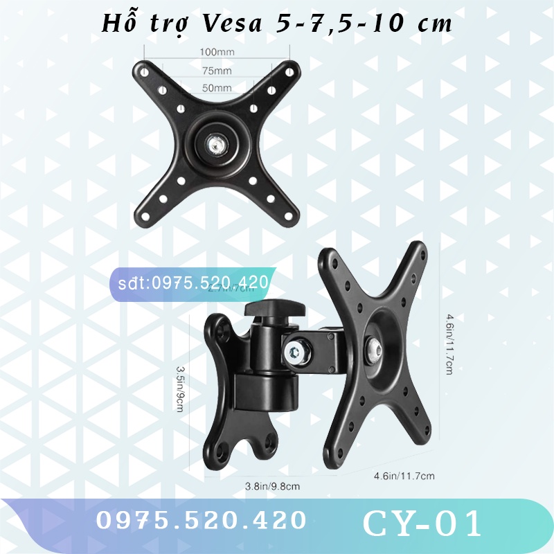 CY-01 - Giá treo màn hình máy tính - HỢP KIM NHÔM - Xoay đa năng -  [Màn hình 14 -32 inch]