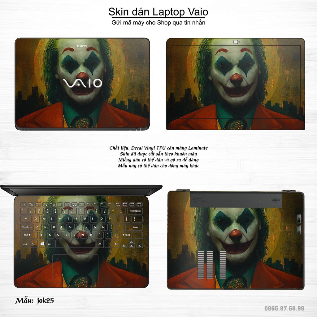 Skin dán Laptop Sony Vaio in hình Joker _nhiều mẫu 4 (inbox mã máy cho Shop)