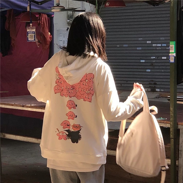 Áo Hoodie In Chữ Dáng Rộng Dễ Phối Đồ