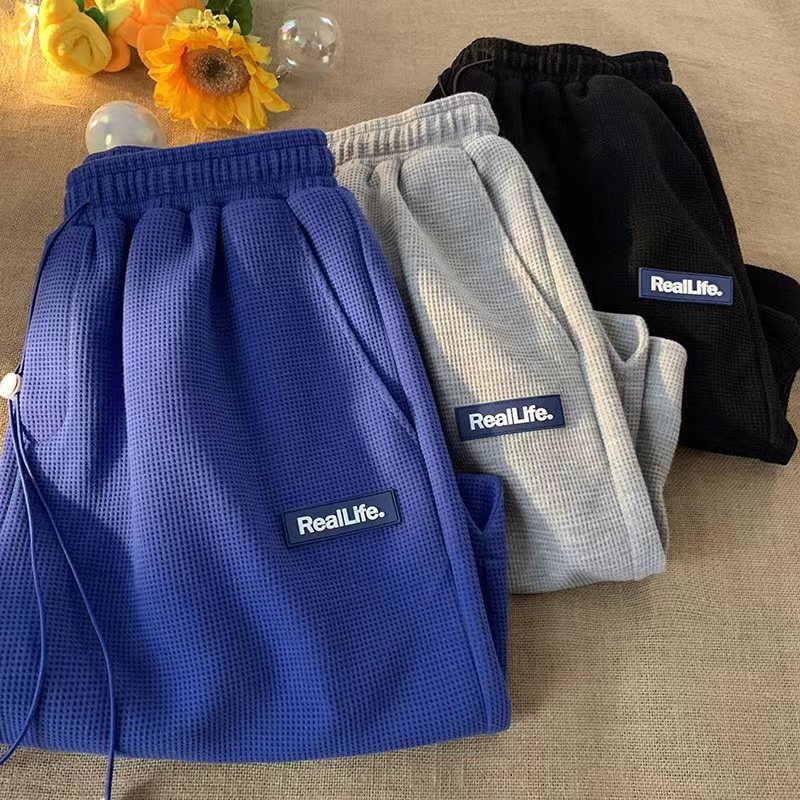 Quần Short Dây Rút Ống Rộng In Nhãn Thời Trang Hàn Quốc Trẻ Trung
