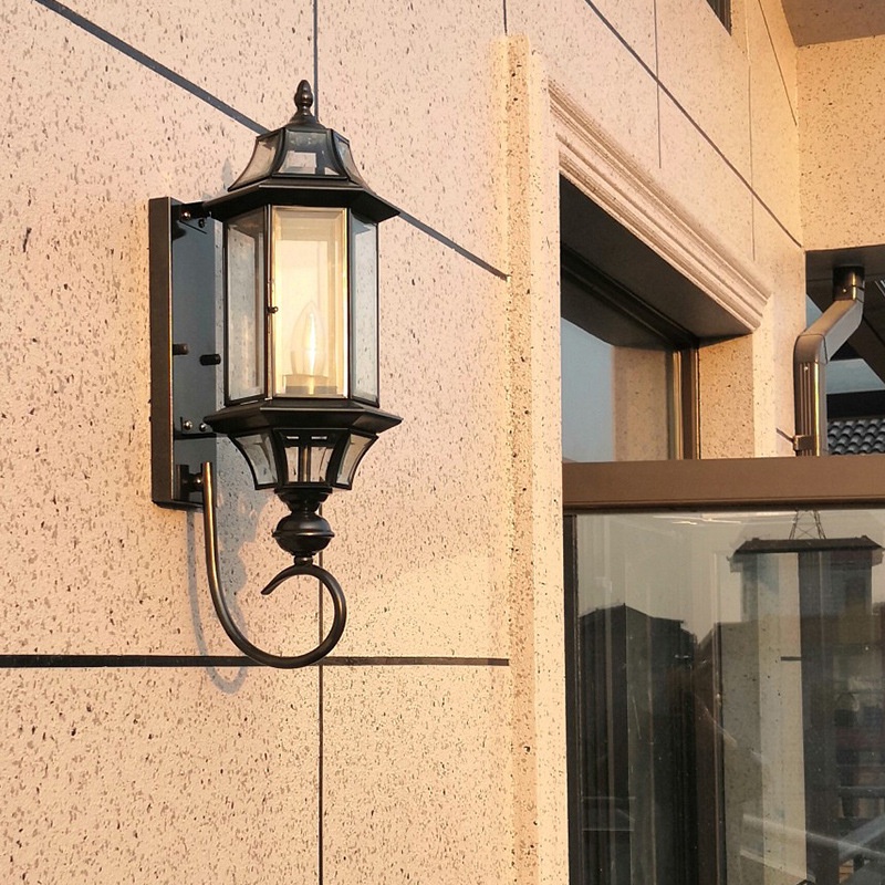 Đèn Tường Đồng Kính Thủy Tinh Trong Suốt Hiện Đại, Đèn Gắn Tường Trang Trí Ngoài Trời Chống Nước