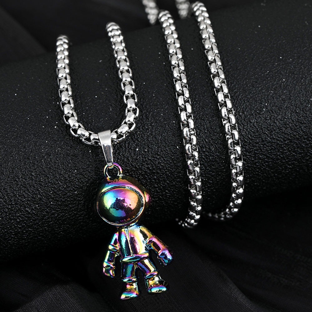 Vòng cổ Mặt Hình Phi Hành Gia Nhiều Màu Phong Cách Hip Hop Hàn Quốc Cho Nam Và Nữ