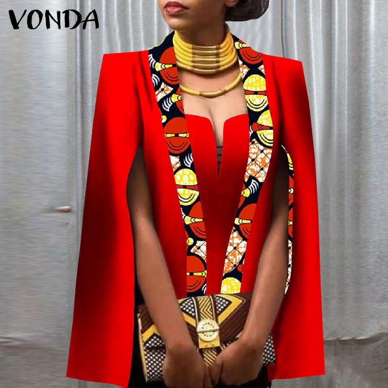 Áo choàng VONDA thiết kế không tay dáng rộng màu trơn thời trang xuân thu phong cách vintage dành cho nữ 
 | BigBuy360 - bigbuy360.vn