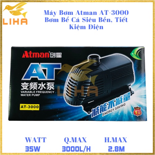 Máy Bơm Atman AT-3000 (35W-3000L/H-2.8M) - Bơm Nước Bể Cá Siêu Bền, Tiết Kiệm Điện