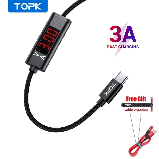 Dây Cáp Sạc Nhanh 2 Trong 1 Topk Ac36 Qc3.0 Dài 1m Cho Iphone Samsung Xiaomi