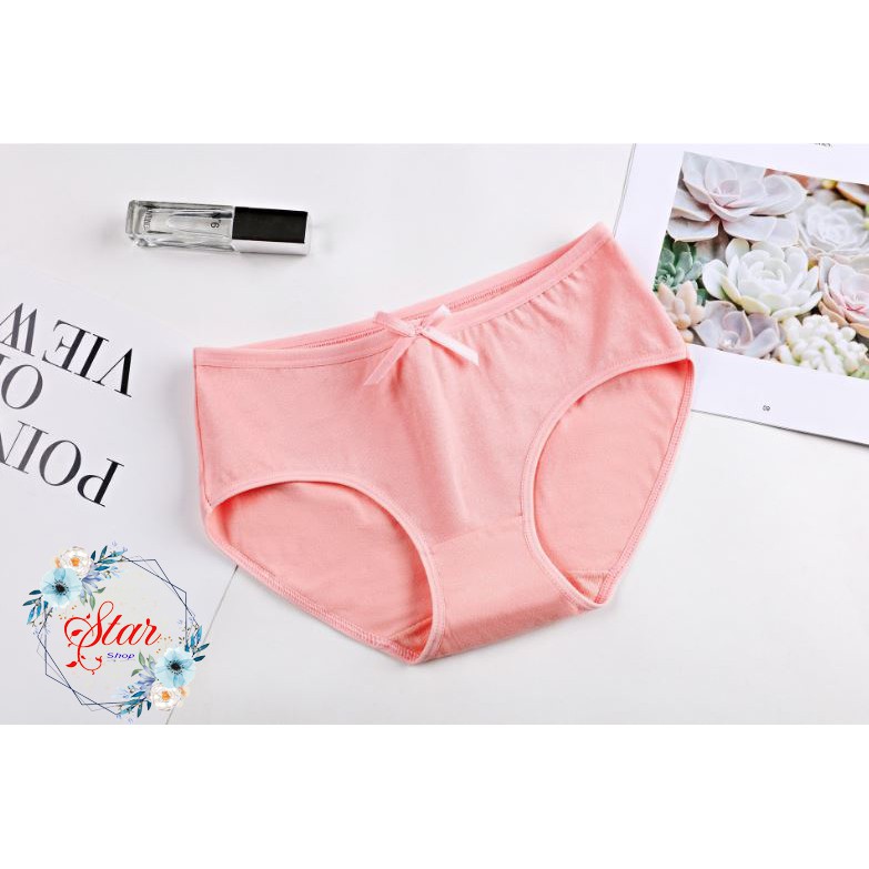 Quần Lót Nữ Cotton Nơ Bông Eo Thấp F01