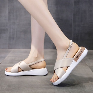 Xăng đan Đế Bằng Dây Đan Chéo Thời Trang Cho Nữ