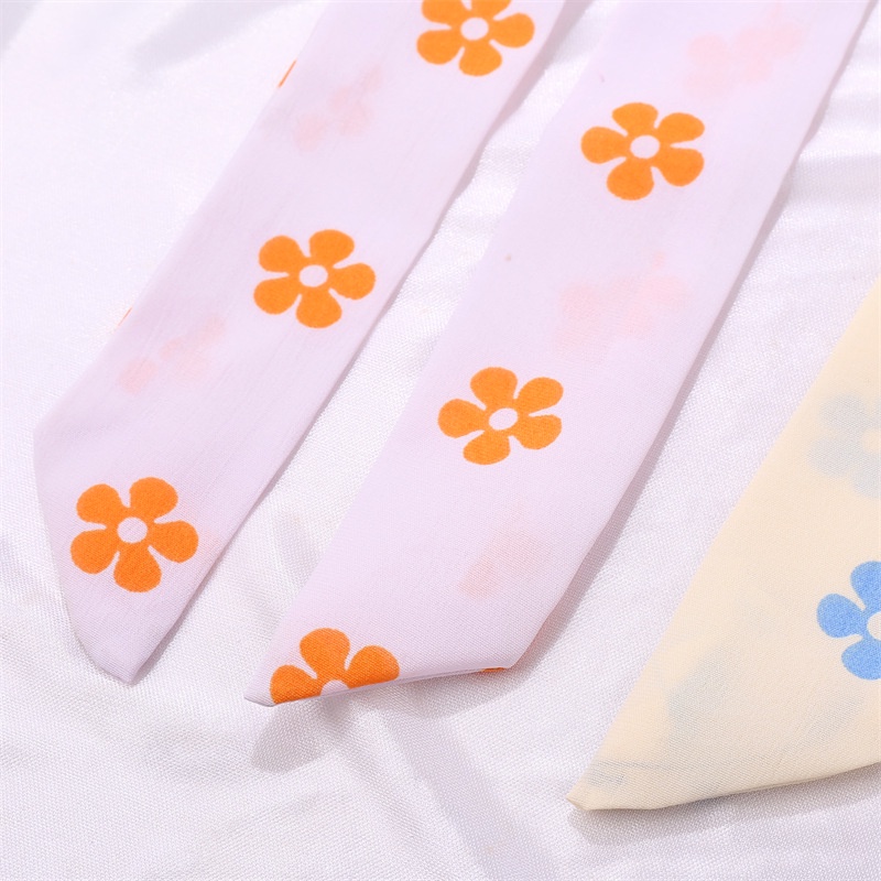 Dây Buộc Tóc Ruy Băng Thắt Nơ In Họa Tiết Hoa Xinh Xắn Thời Trang Cho Nữ