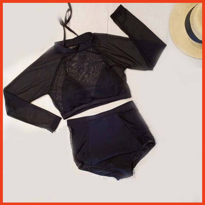 Bikini Bộ Bơi 2 Mảnh Dài Tay Che Nắng Đồ Tắm Biển Thời Trang