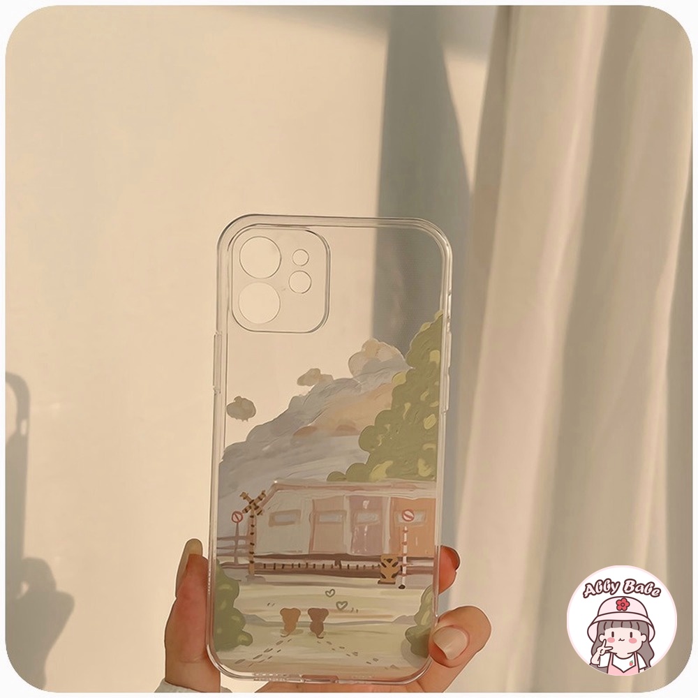 Ốp Điện Thoại TPU Mềm Trong Suốt Chống Sốc Vẽ Hình Tranh Sơn Dầu Cho IP 13 12 11 Pro Max XR 8 7 Plus