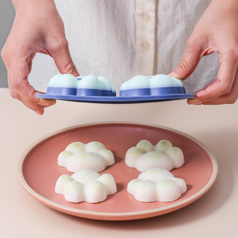 Khuôn Silicon Có Nắp Đậy Làm Thạch, Pudding, Kem, Đá Hình Bàn Chân