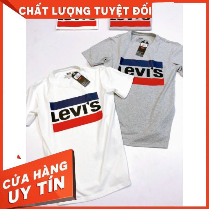 [ Xuất Xịn] Áo Thun Levis Nam Nữ màu Trắng - Xám chuẩn form dáng đẹp