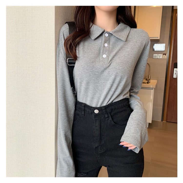 Áo polo Tay Dài Phong Cách Hàn Quốc áo phông nữ JL-TX-03