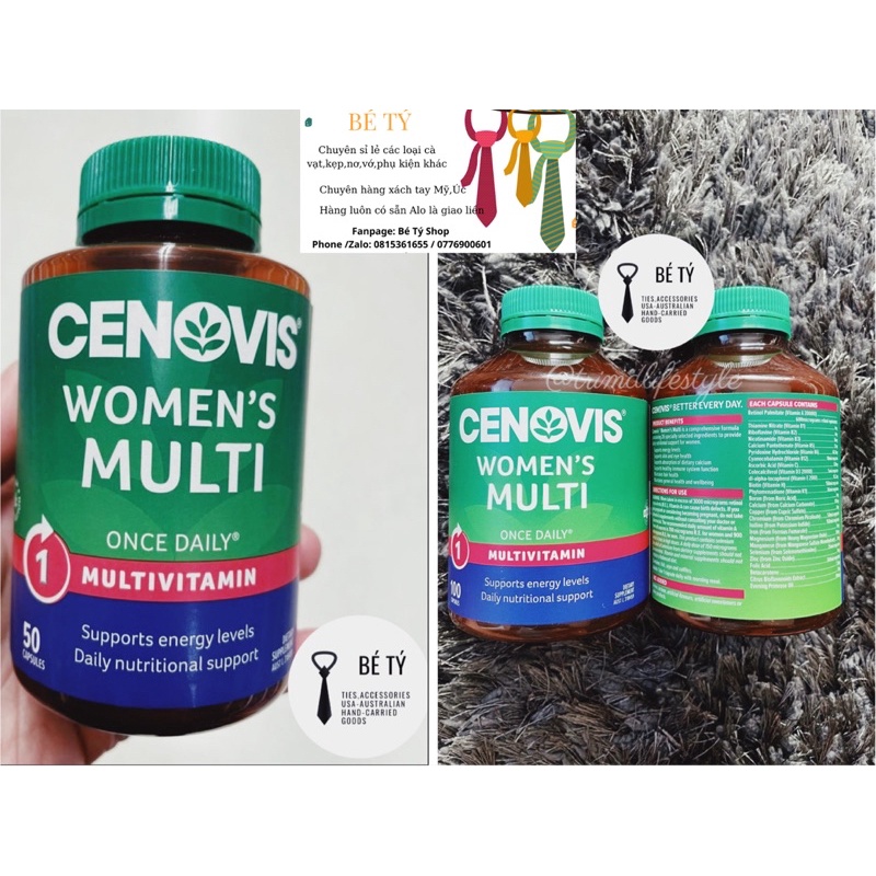 Viên uống Bổ sung vitamin tổng hợp cho Nữ giới Cenovis Once Daily Women’s Multivitamin (50 viên-100 viên)