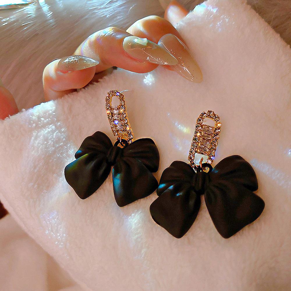 USNOW Bông Tai Dáng Dài Bằng Hợp Kim Đính Pha Lê Thời Trang Cho Nữ