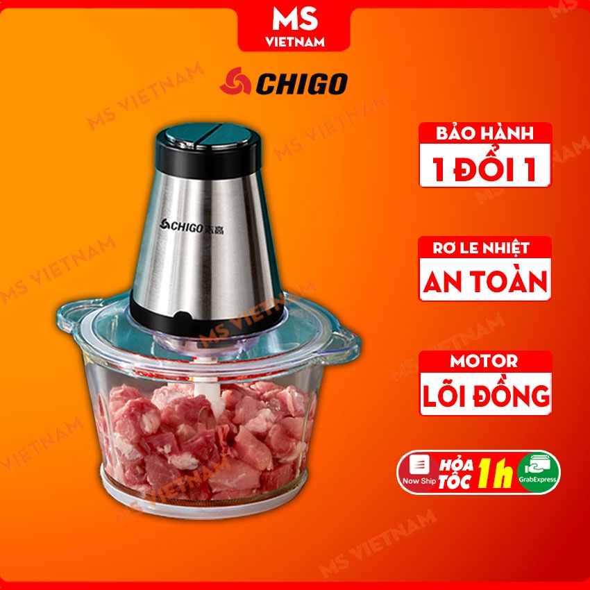 Máy Xay Thịt Chigo Chính Hãng | Có Thể Xay Đá, Rau Củ Quả, Ngũ Cốc Đa Năng, Công Suất 300W - MS Vietnam