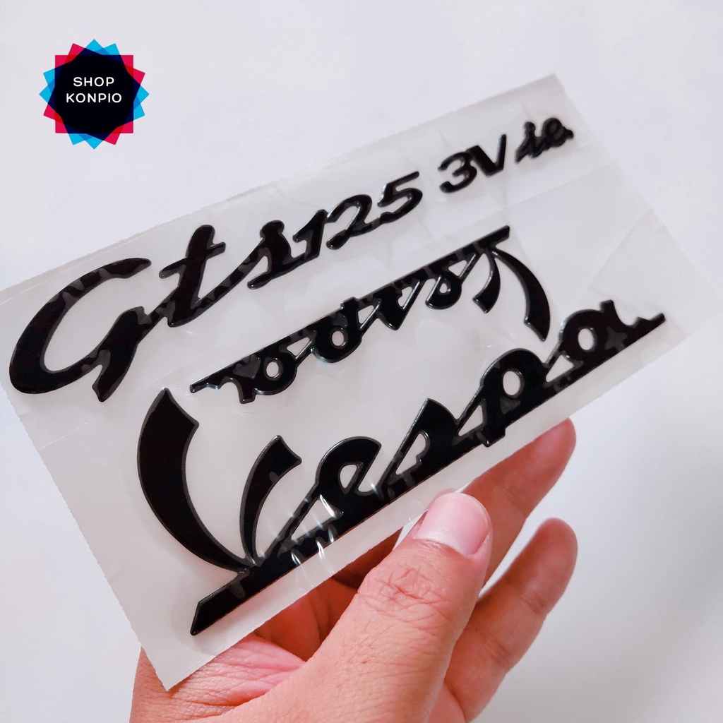 Tem 3D Vespa GTS 125 3V Ie Dán Xe Chống Thấm Nước