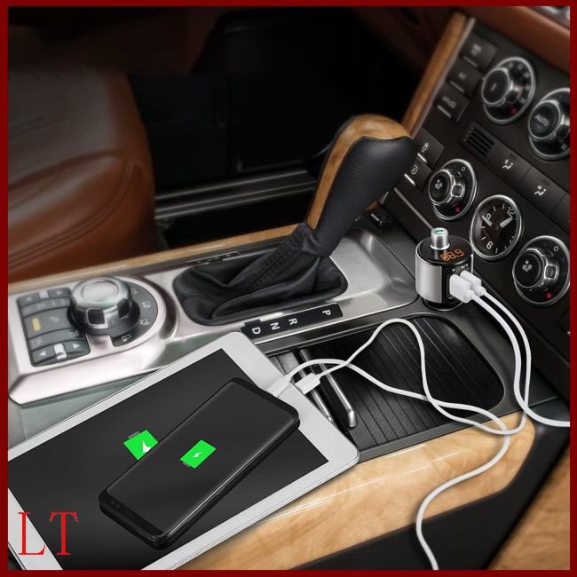 Car Bluetooth Fm  Transmitter Fm Radio Usb Port 5v/3.4a Transmitter Adapter Dual