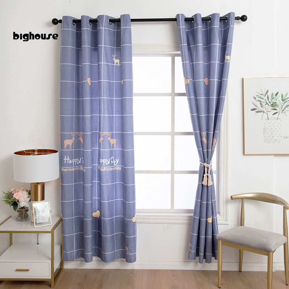 1 Rèm Cửa Họa Tiết Con Nai Đáng Yêu Trang Trí Phòng Ngủ / Phòng Khách
