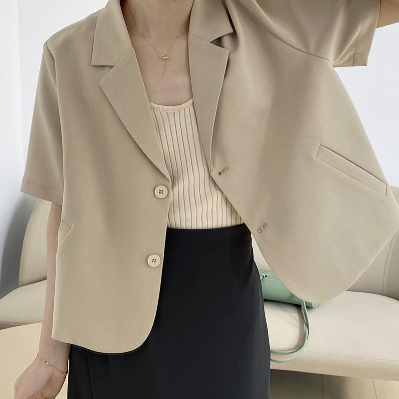 Áo Khoác Blazer Nữ Ngắn Tay Dáng Ngắn Công Sở Thanh Lịch Thời Trang Sugal AO KHOAC NU 002V2