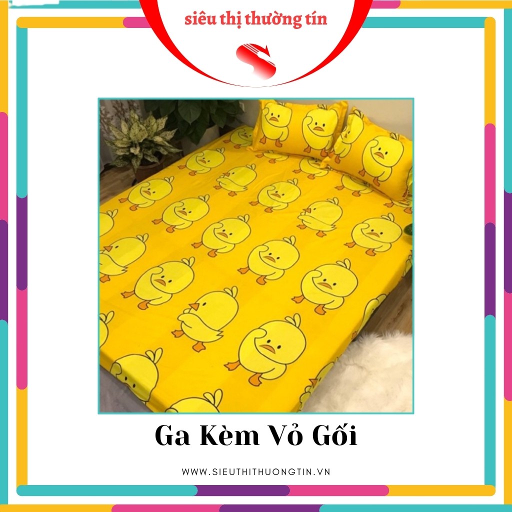 Ga Kèm Vỏ Gối Cotton Poly Trải Giường, Nệm Kiểu Hàn Quốc, Dễ Thương Giá Lại Rẻ