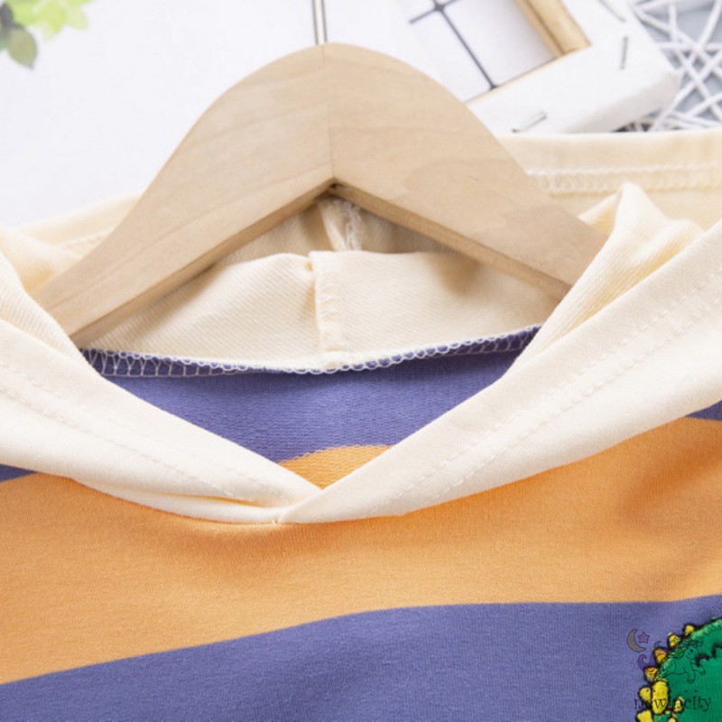 Set Áo Thun In Hình Khủng Long + Quần Dài Xinh Xắn Cho Bé Trai