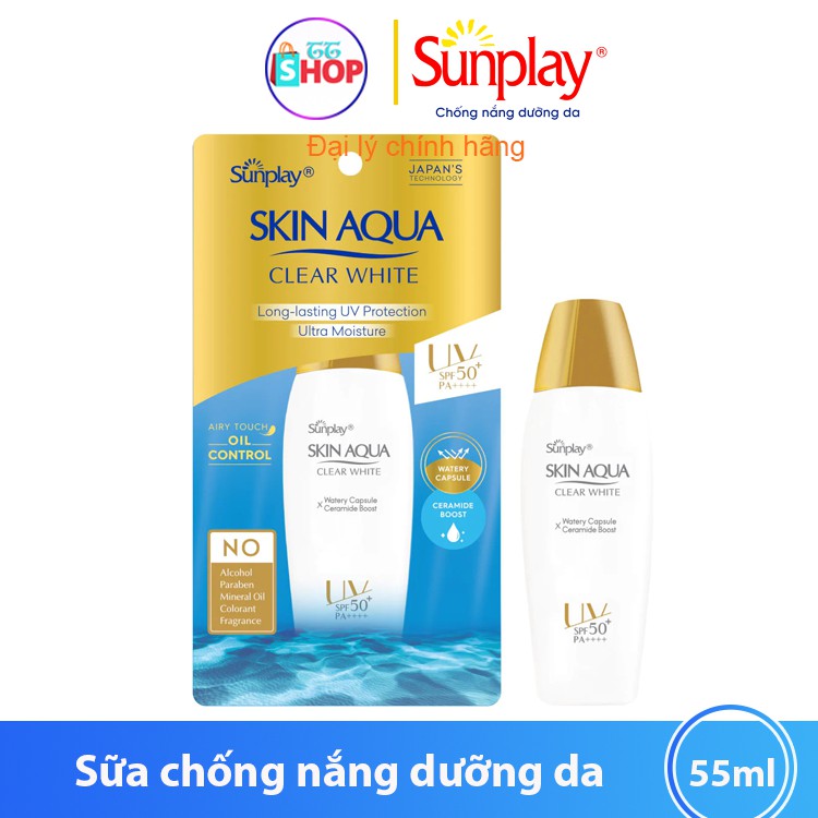 Sữa chống nắng hằng ngày dưỡng trắng cho da dầu Sunplay Skin Aqua Clear White SPF 50