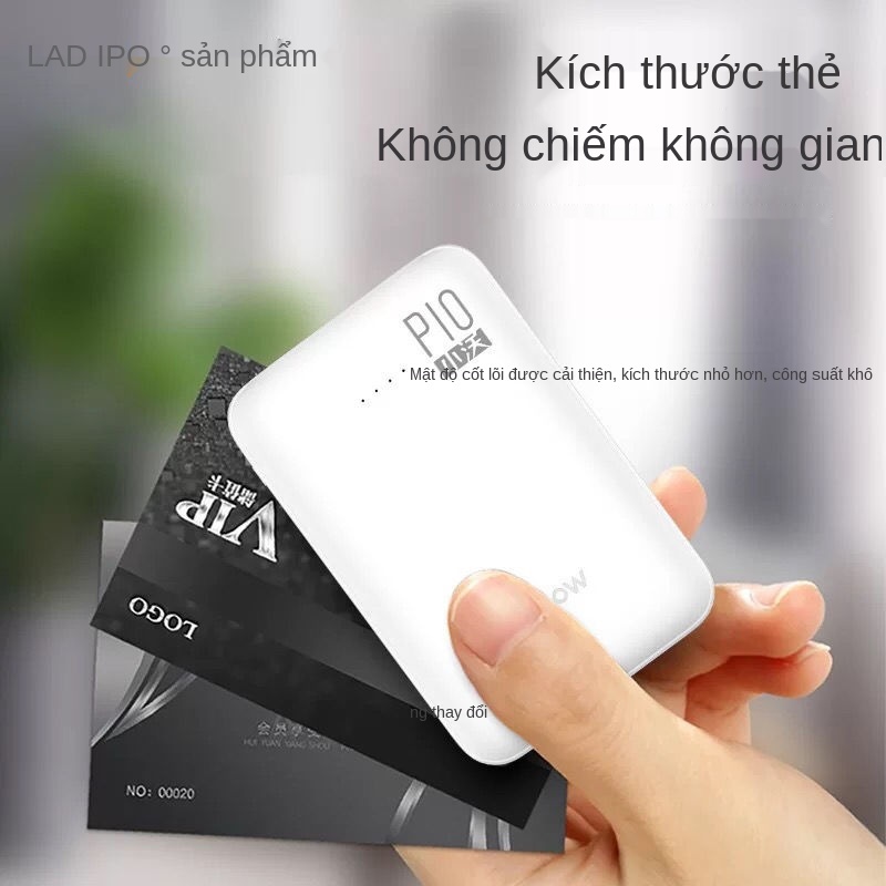 Bộ nguồn di động Wopow P10 siêu nhỏ Mini 10000 mAh dung lượng thực có thể để trên máy bay, nhỏ gọn và di động
