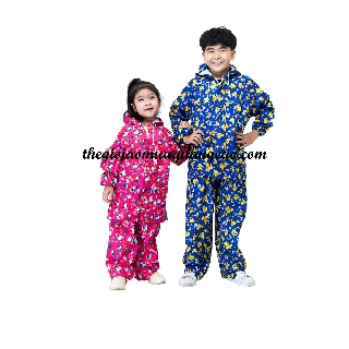 Áo Mưa Bộ Trẻ Em, Vải Dù Chắc Chắn, Bền Đẹp, Hình Dễ Thương - Thoải Mái Chọn Màu