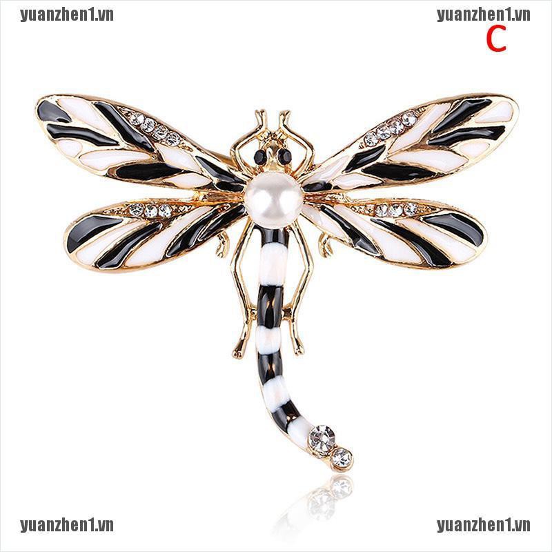[YUANZHEN1] Trâm Cài Áo Hình Chuồn Chuồn Đính Pha Lê Phong Cách Vintage