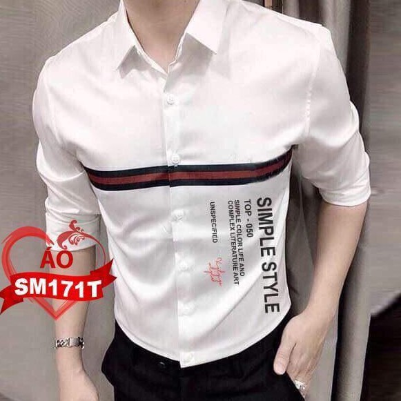 Áo sơ mi nam nữ Hàn Quốc SM14 sọc kẻ ngang đơn giản tinh tế