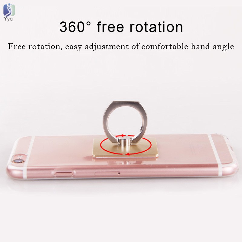 Yy New 360 Degree Finger Ring Mobile Phone Stand Holder Safe Grip Stand For iPhone iPad All Smart Phones @VN