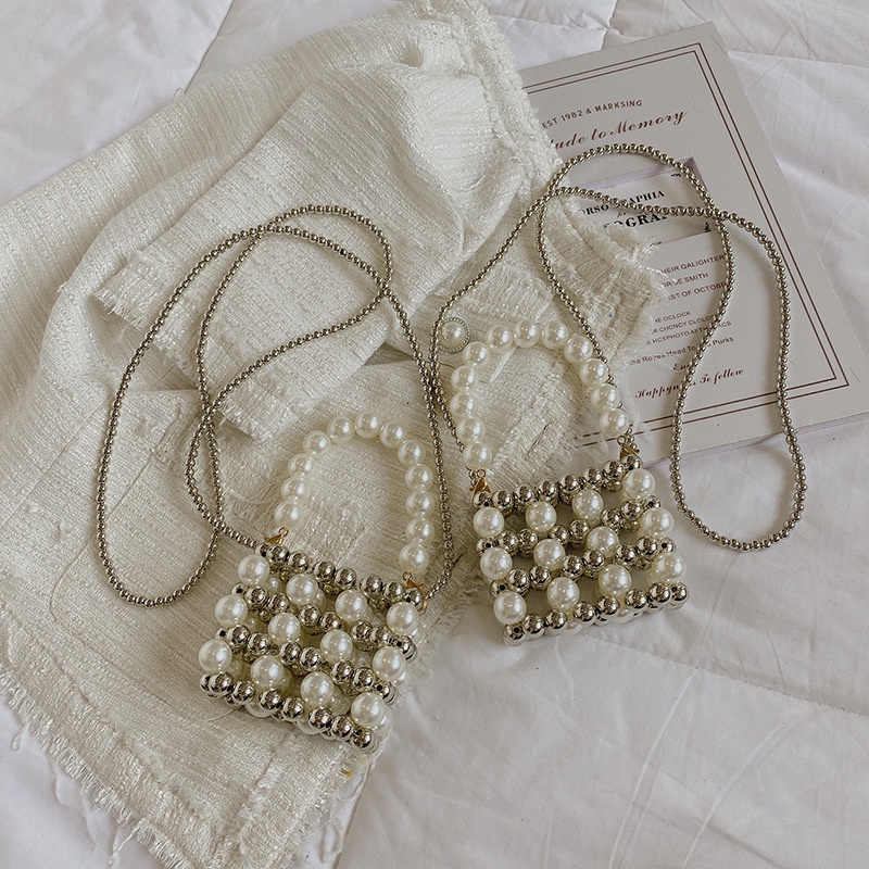 Túi Xách Tay Đính Ngọc Trai Thời Trang Nữ Tính