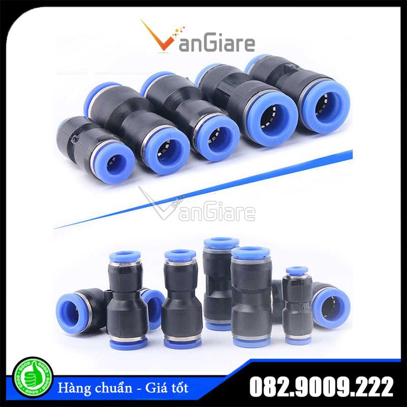 Nối thẳng PU 2 đầu ống hơi, ống phun sương, nối giảm khí nén PG