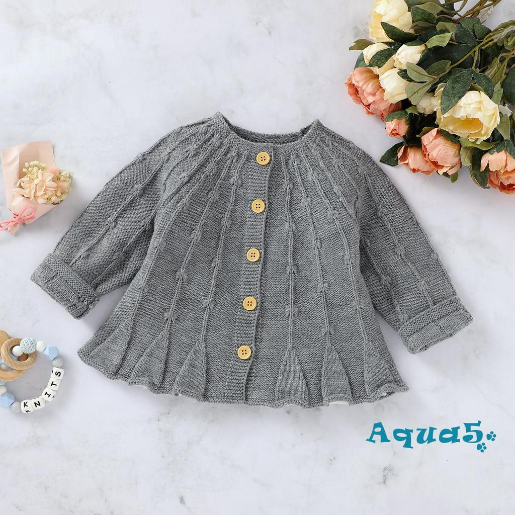 Áo Cardigan Dệt Kim Màu Trơn Dành Cho Bé Gái