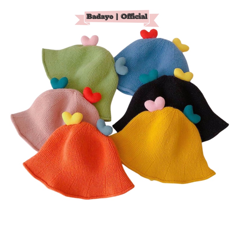 Mũ len cho bé tai tim đáng yêu style Hàn Quốc Badayo