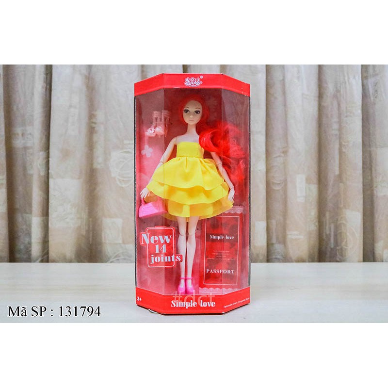 Búp bê khớp tóc đỏ kiểu Nhật váy ngắn 3 tầng JND1604