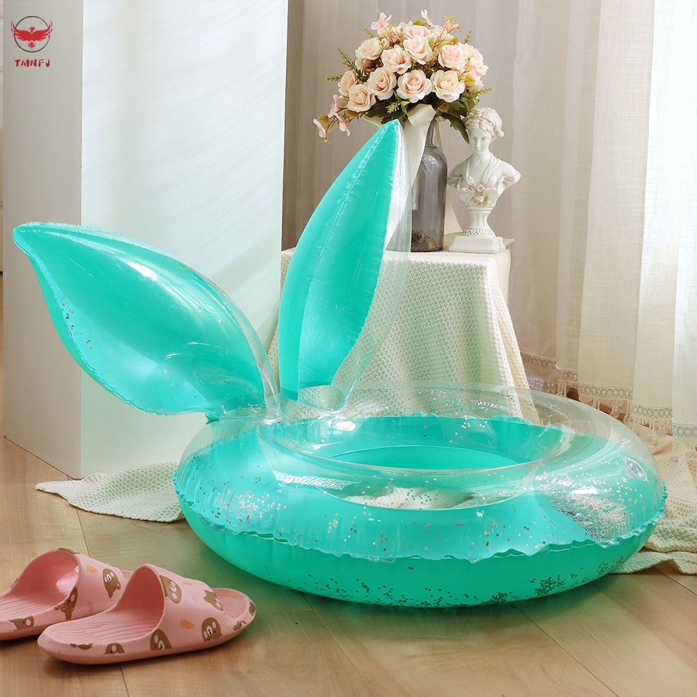 Phao Bơi Hình Tai Thỏ Bằng PVC Đính Kim Sa Lấp Lánh Dễ Thương Cho Người Lớn