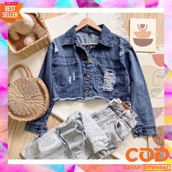 Áo Khoác Jeans Lửng Thời Trang Nữ Cá Tính 2021