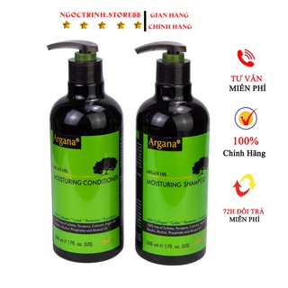 Cặp dầu gội xả Argana Oil Moisturing 500ml - 750ml siêu mượt phục hồi tóc khô xơ hư tổn mềm mượt