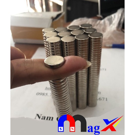 Nam châm viên 15x3mm, loại nam châm trắng đất hiếm 15x3mm lực hút siêu mạnh