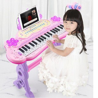 Đồ chơi đàn piano nhỏ dành cho trẻ em có micro, giả phím, bàn phím điện tử, bé gái 3-5 tuổi