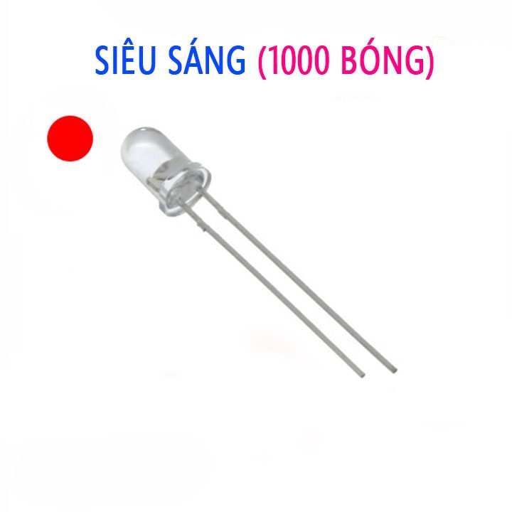 Led siêu sáng 5mm gói 1000 bóng .(đục)