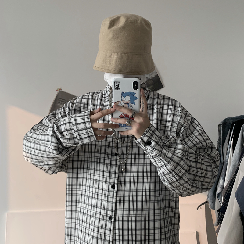 Áo sơ mi nam dài tay form rộng Kẻ Sọc 2021, áo sơ mi nam hàn quốc dài tay Unisex | BigBuy360 - bigbuy360.vn