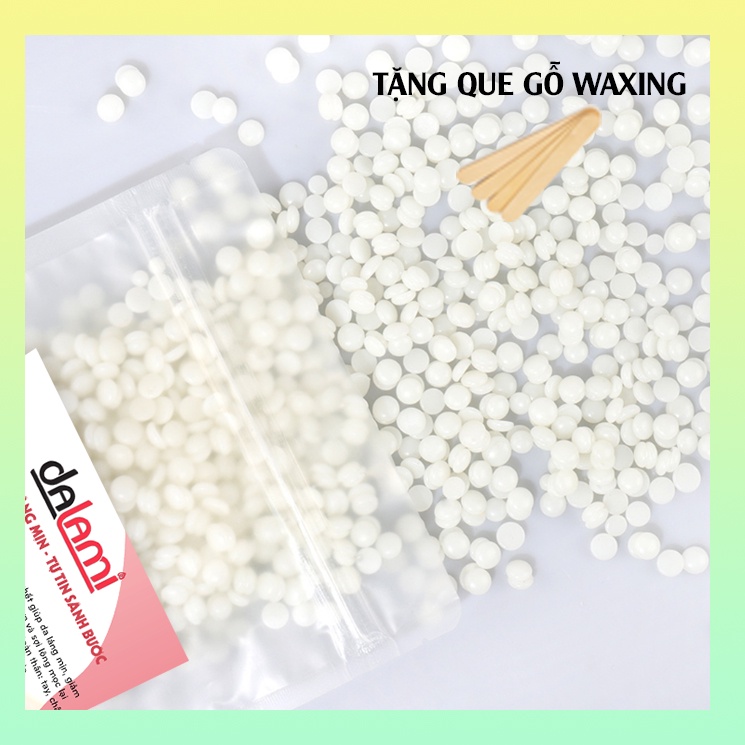 Hạt sáp wax nóng Dalami tẩy lông an lành tại nhà, wax lông nách,...- 100gram kèm 2 que gỗ