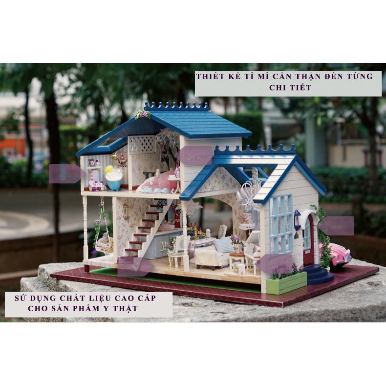 Bộ đồ chơi mô hình nhà gỗ DIY biệt thự Province