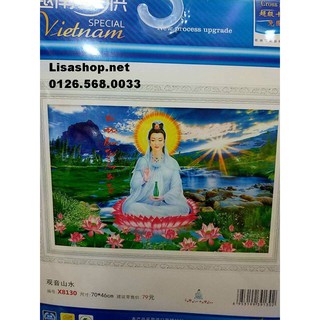 Tranh thêu PHẬT QUAN ÂM BỒ TÁT X8130 (70x46cm)