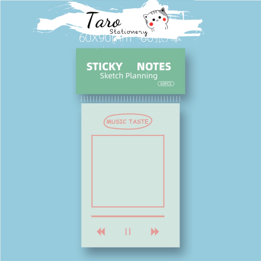 Giấy ghi chú Sticky Note 60 tờ kiểu dáng đơn giản tiện dụng N06 Taro Stationery