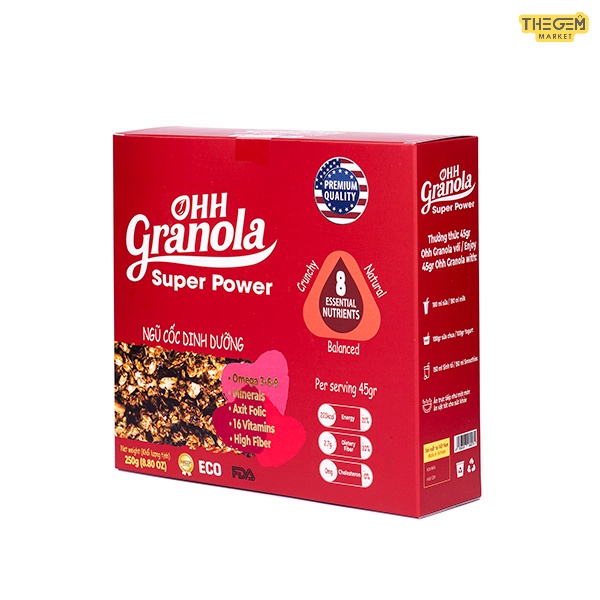 [Sản Phẩm Mới] Ngũ Cốc Granola Giảm Cân Ăn Kiêng Ăn Sáng Vị Chocolate Mix Dừa Sấy Khô Siêu Ngon Power(250G)