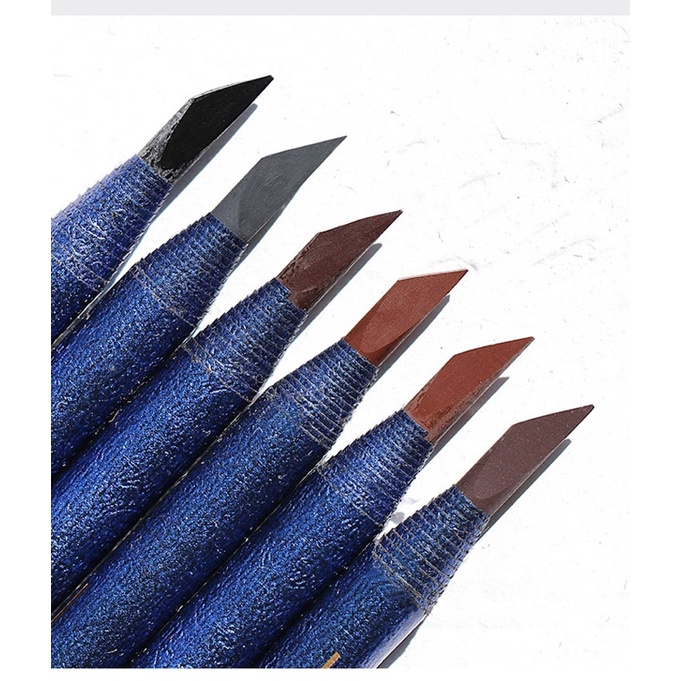 ✅Chì kẻ mày vẩy sợi rõ nét vỏ xé thiết kế màu đỏ ,xanh lam độc đáo đường kẻ mảnh dễ vẩy thành sợi không lem không trôi